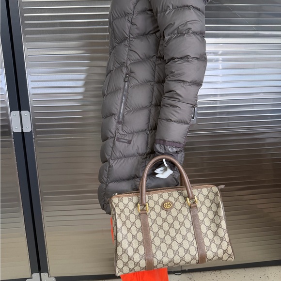 Gucci Vintage GG Canvas Sherry Line Leather Top-Handle Satchel - Picture 15 of 16